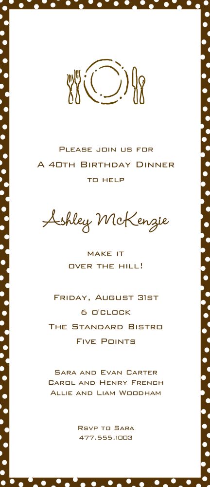 Dotted Edge Chocolate Invitation