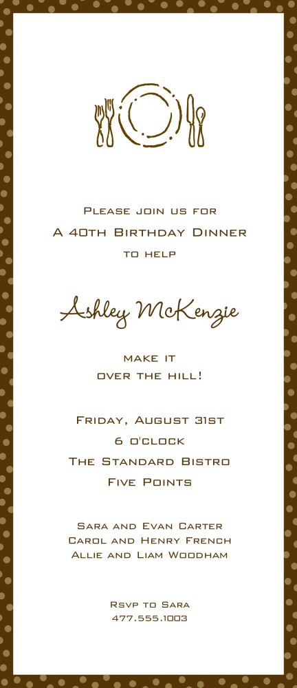 Dotted Edge Chocolate On Chocolate Invitation