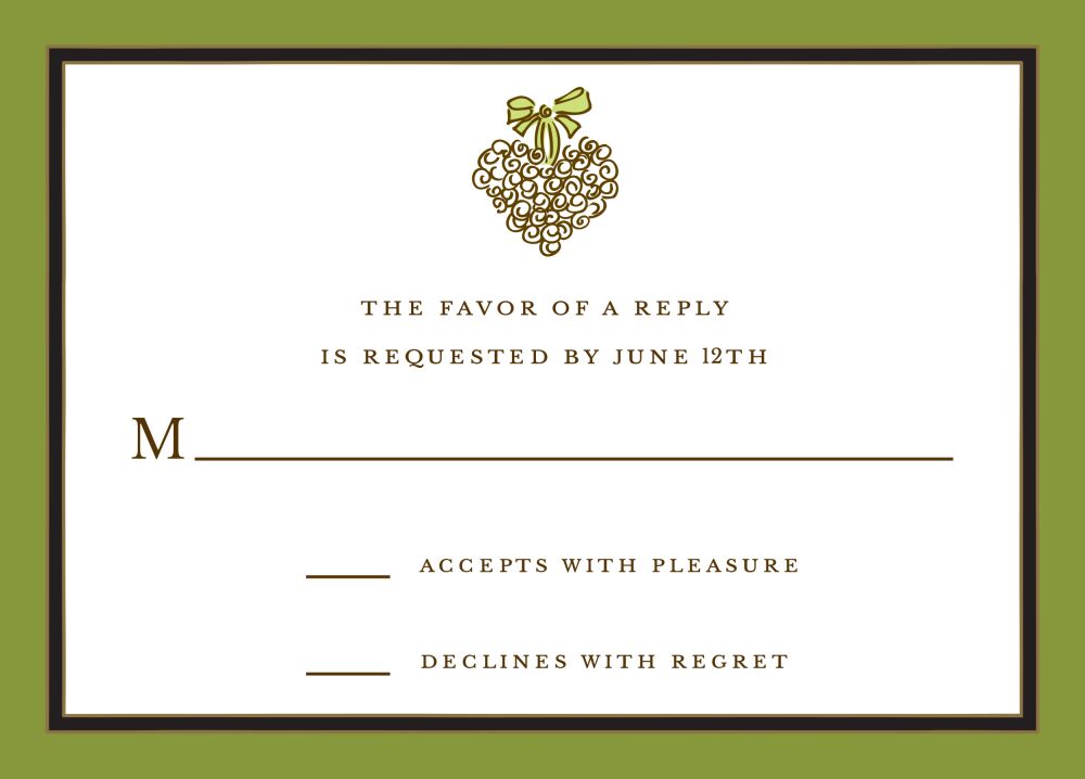 Green Edge & Black Border Reply Card