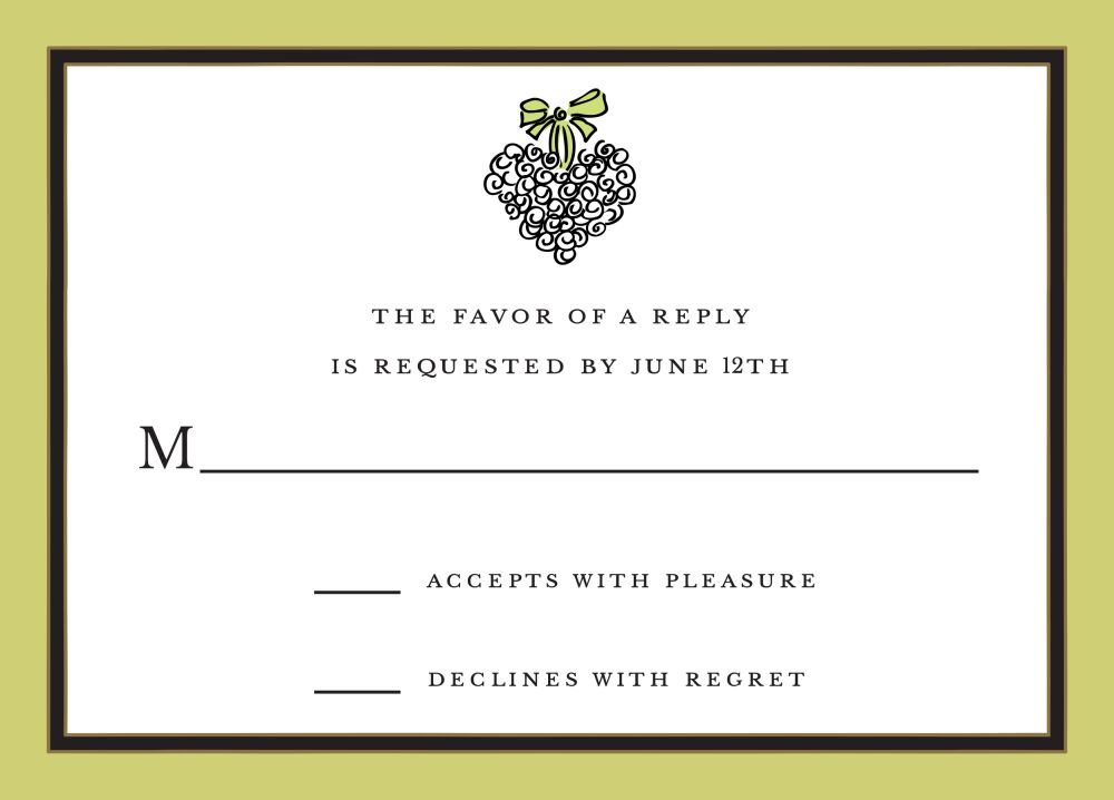Light Olive Edge & Black Border Reply Card