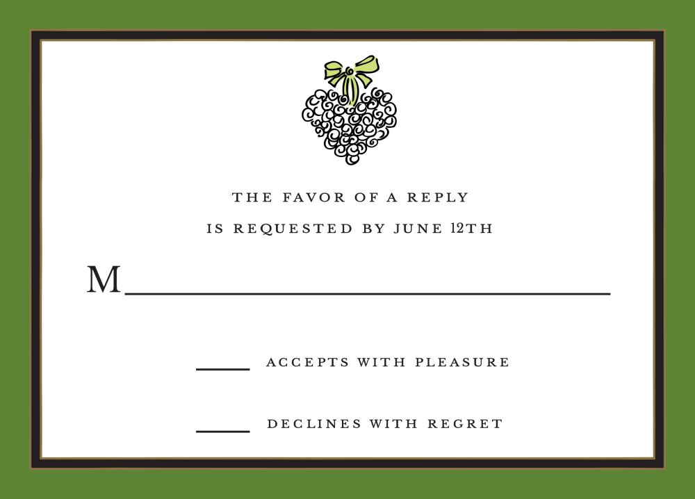 Dark Green Edge & Black Border Reply Card