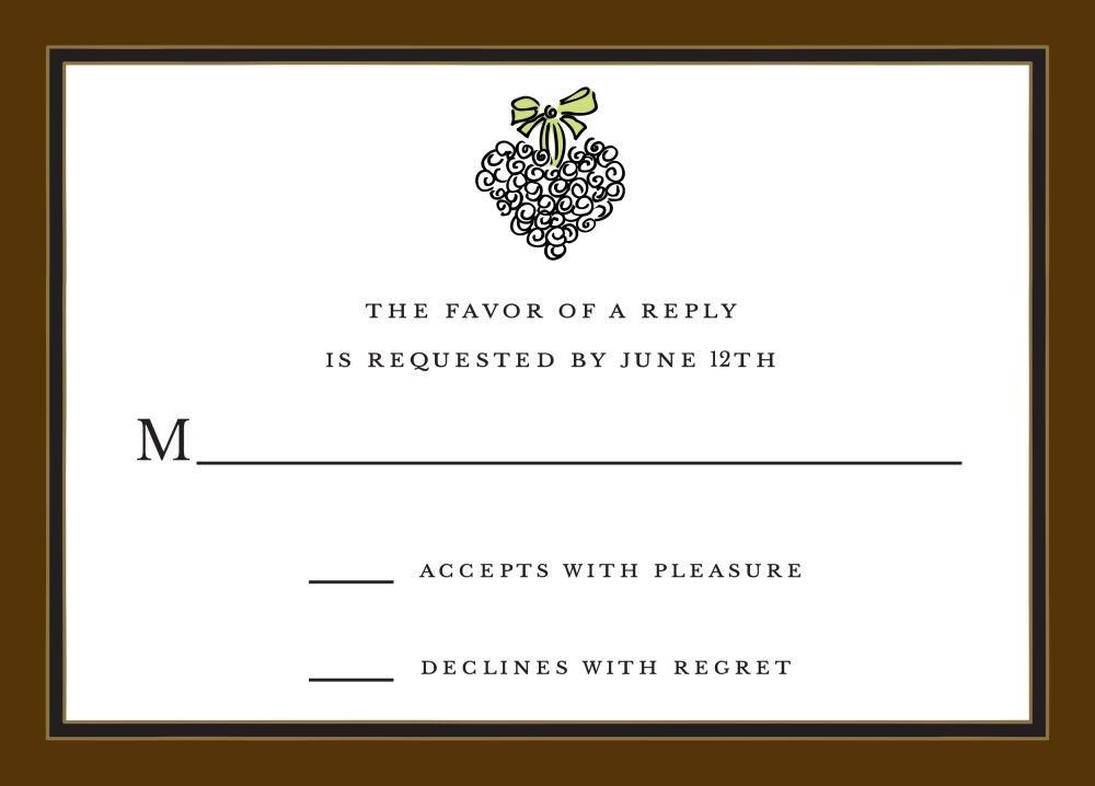 Chocolate Edge & Black Border Reply Card