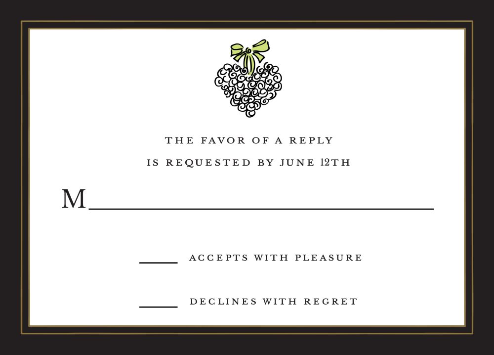 Black Edge & Black Border Reply Card