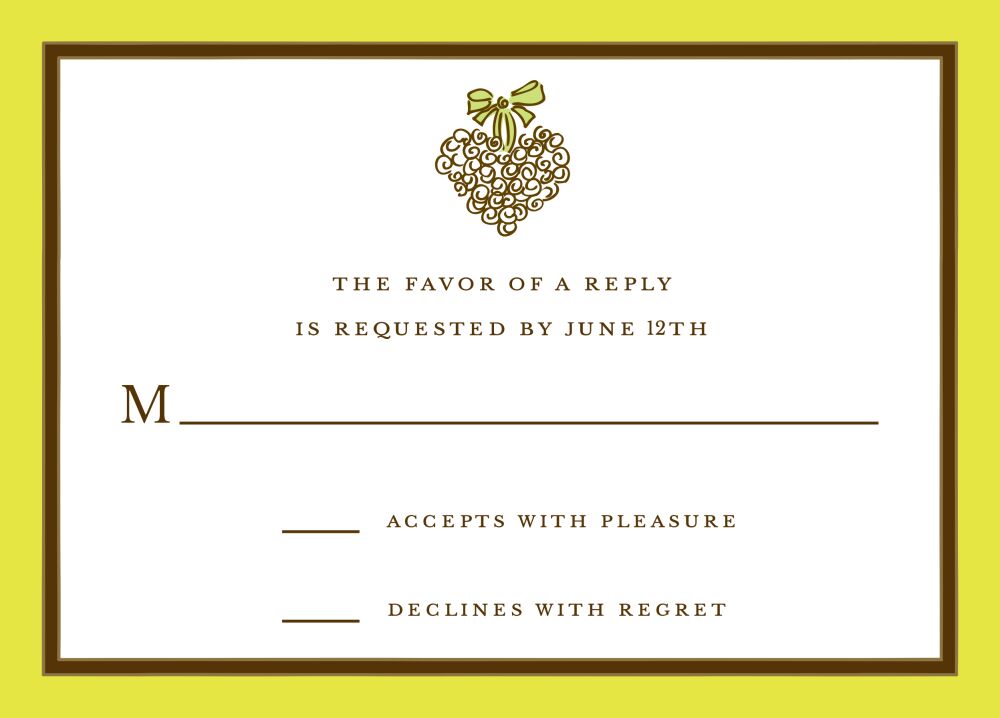 Limeade Edge & Chocolate Border Reply Card