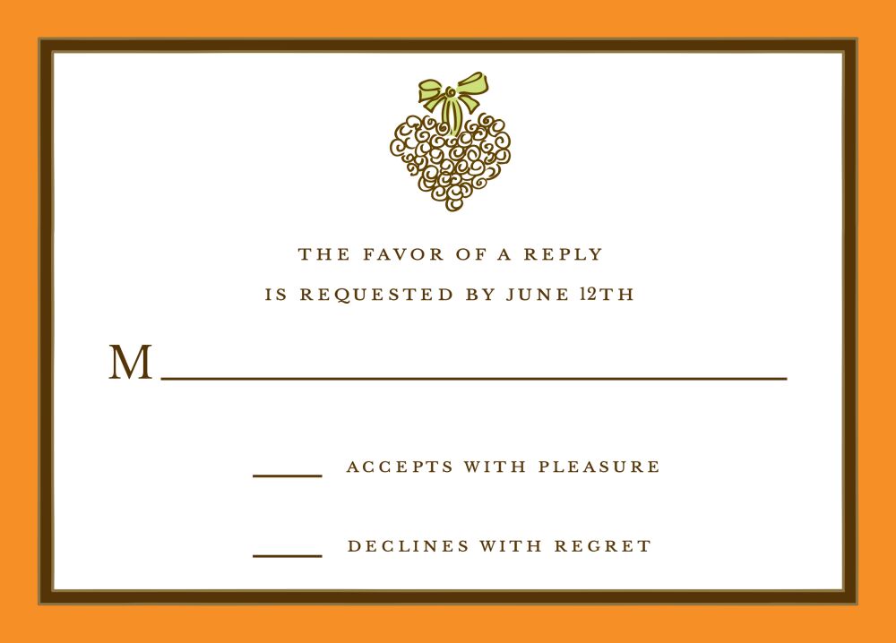 Brightange Edge & Chocolate Border Reply Card