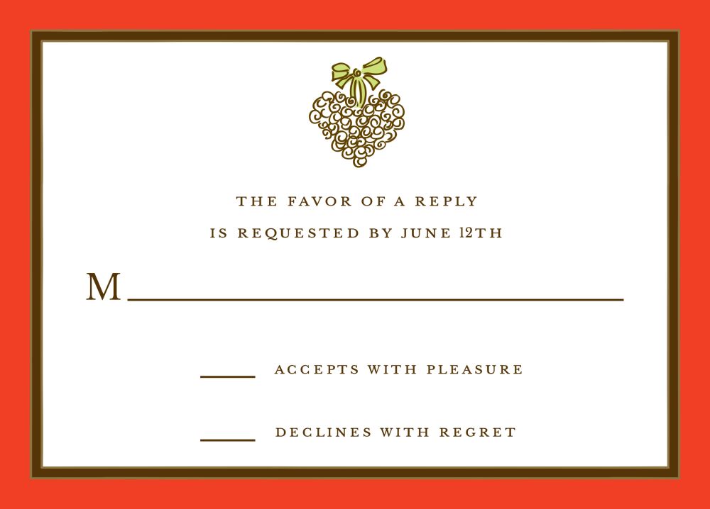 Orange Edge & Chocolate Border Reply Card