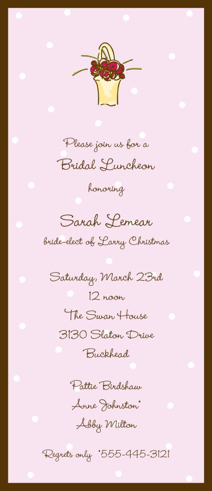 Little Dots Pink & Chocolate Invitation