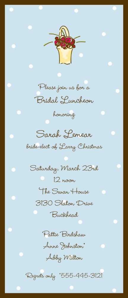 Little Dots Blue & Chocolate Invitation