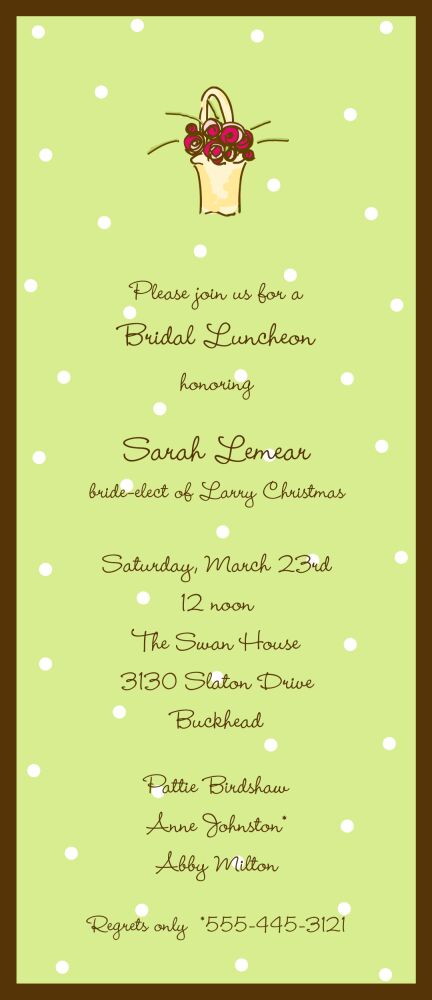 Little Dots Lime & Chocolate Invitation