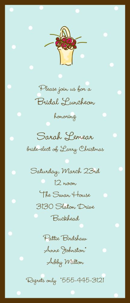 Little Dots Aqua & Chocolate Invitation