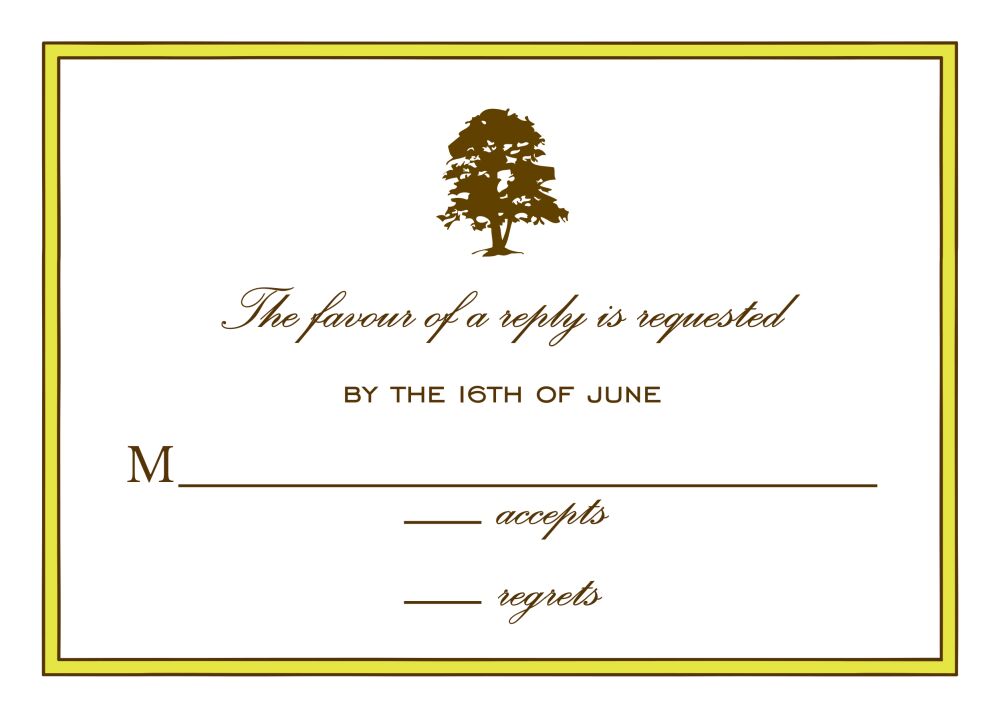 Simple Border Limeade Reply Card