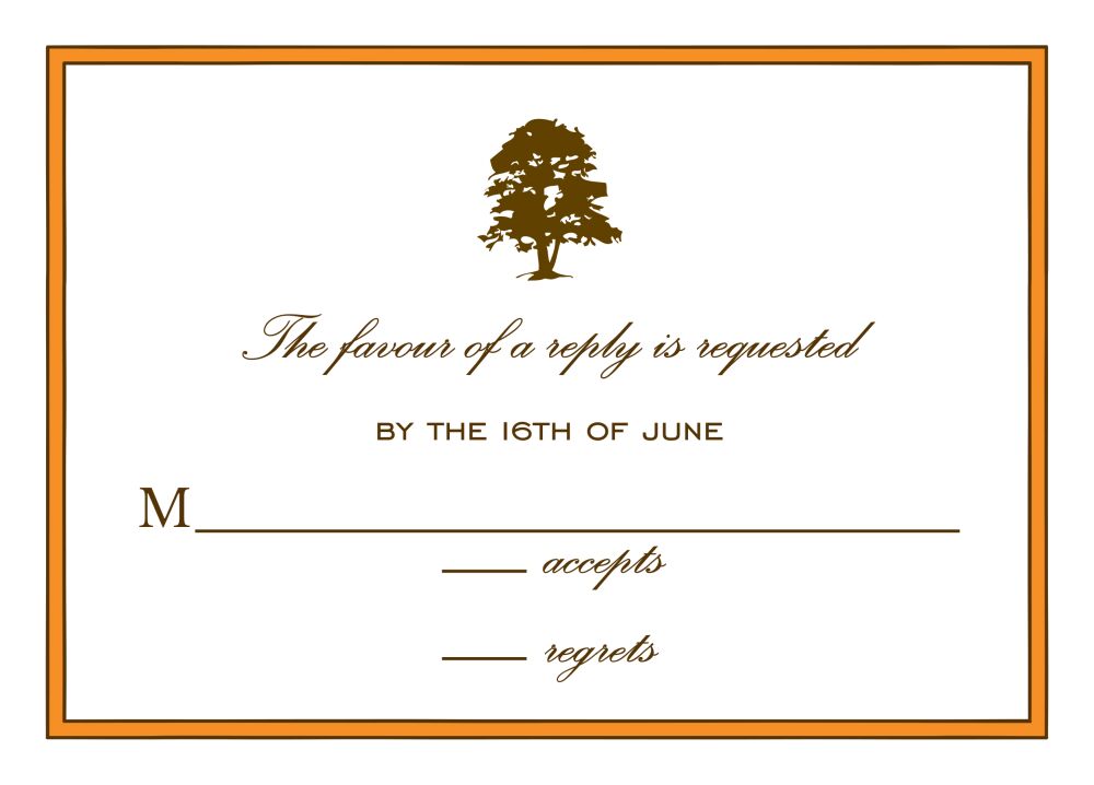 Simple Border Brightange Reply Card