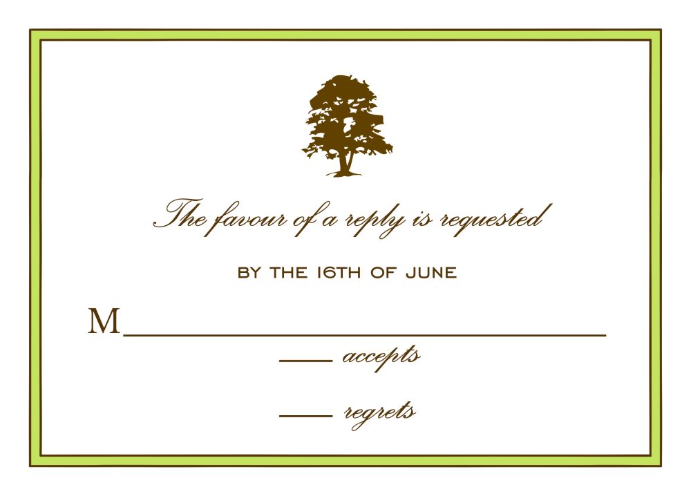 Simple Border Lime Reply Card