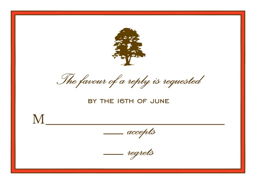 Simple Border Orange Reply Card