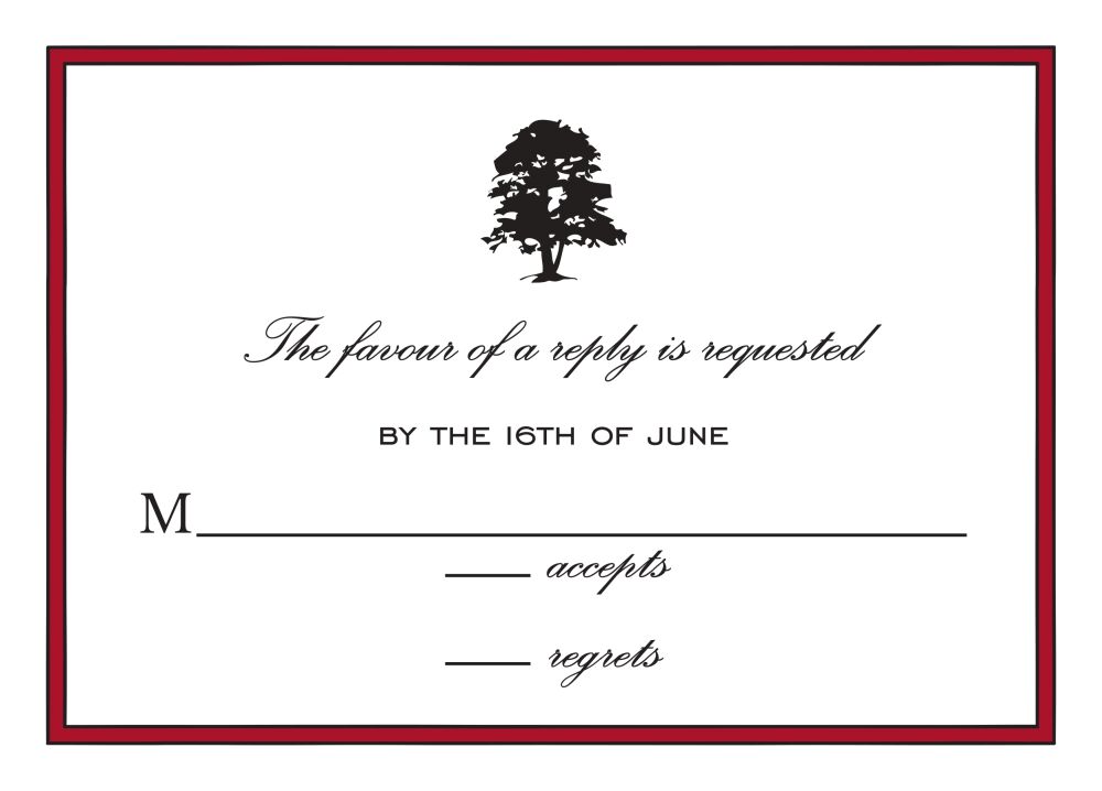 Simple Border Red Reply Card