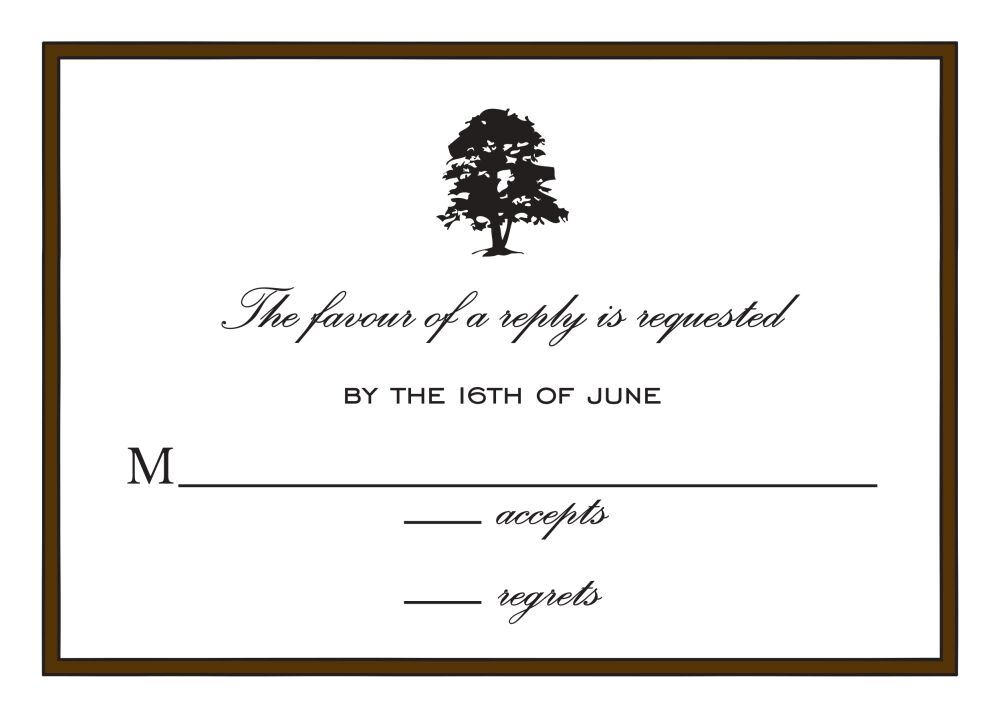 Simple Border Chocolate Reply Card