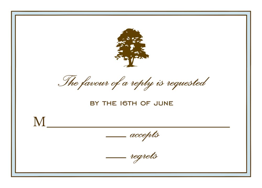 Simple Border Blue Reply Card