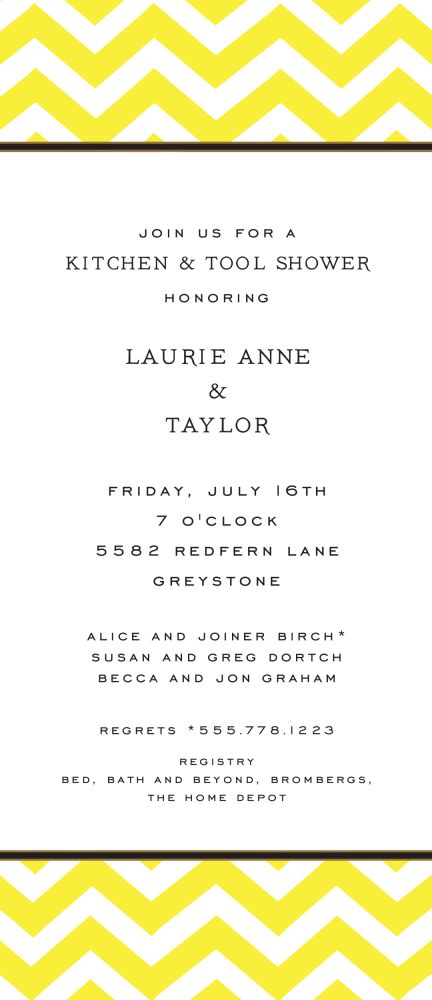 Chevron Citrine Invitation