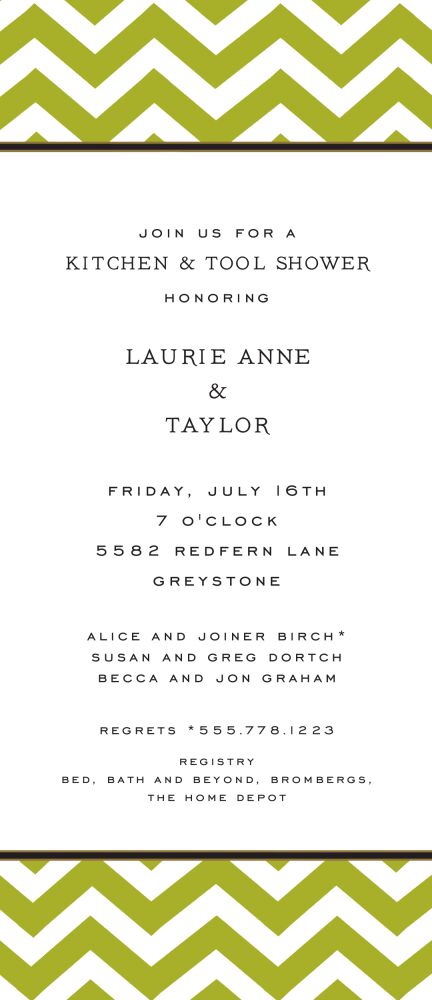 Chevron Olive Invitation