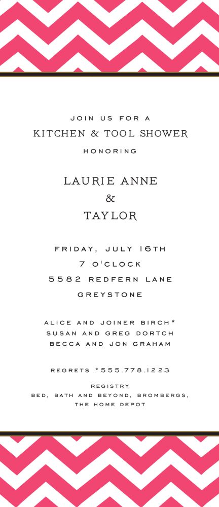 Chevron Coral Invitation