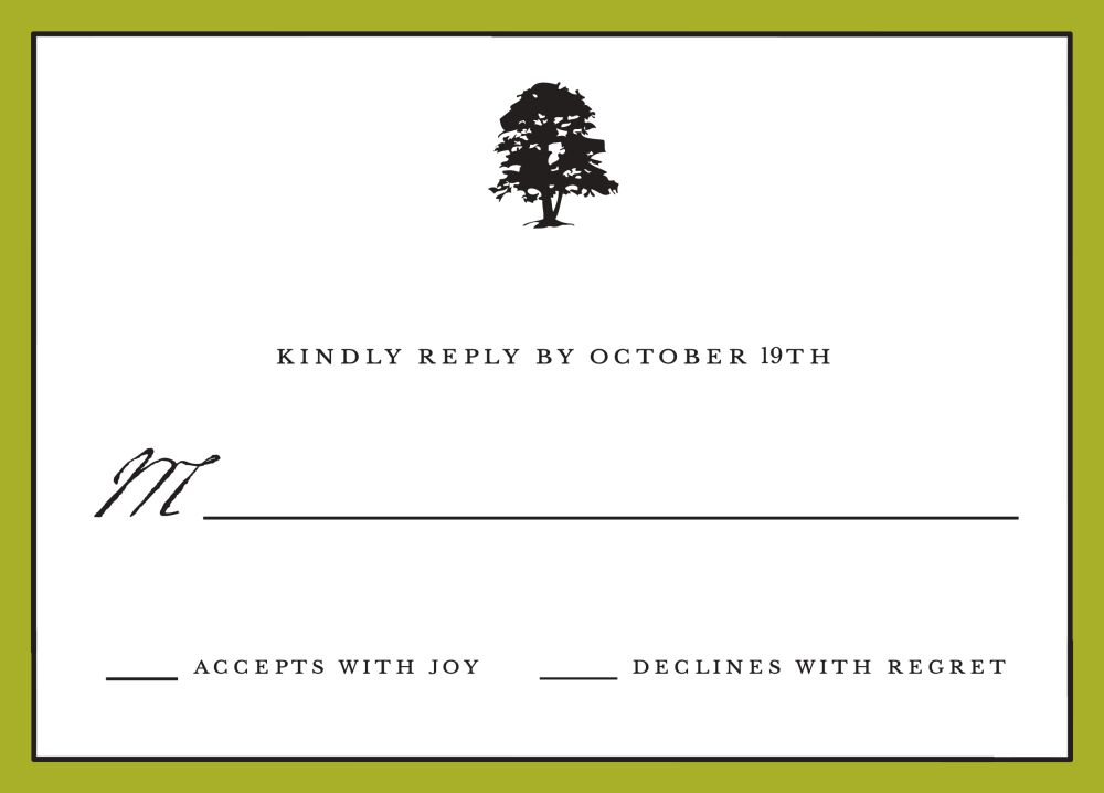 Classic Edge Olive Reply Card