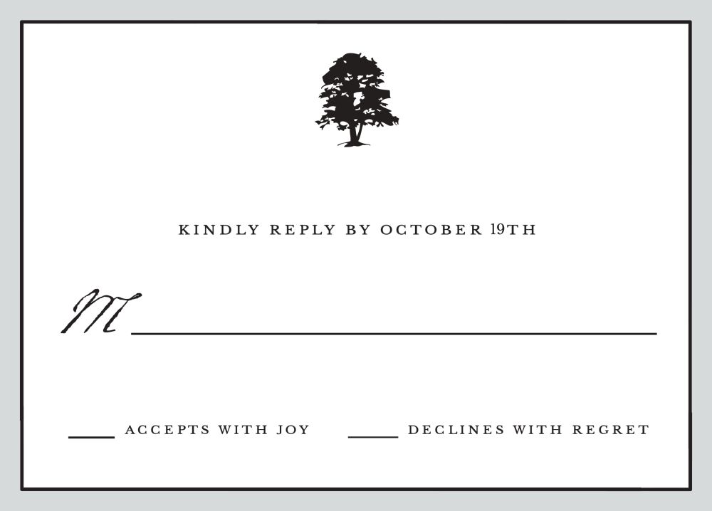 Classic Edge Silver Reply Card