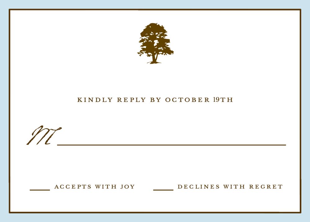 Classic Edge Blue Reply Card