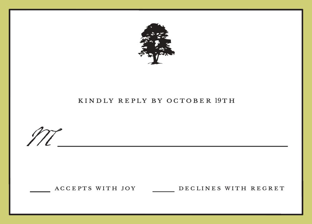 Classic Edge Olive Reply Card