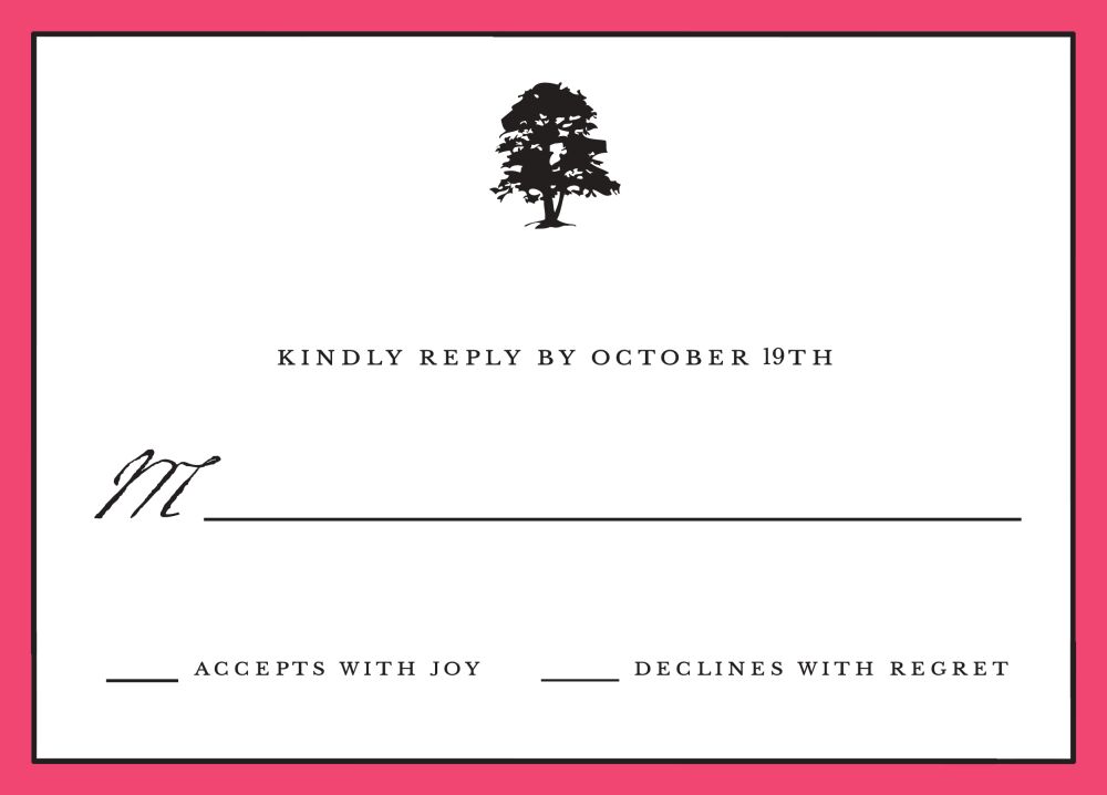 Classic Edge Coral Reply Card
