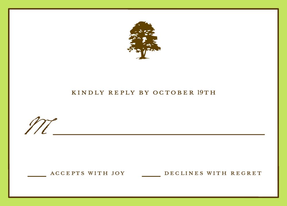 Classic Edge Lime Reply Card