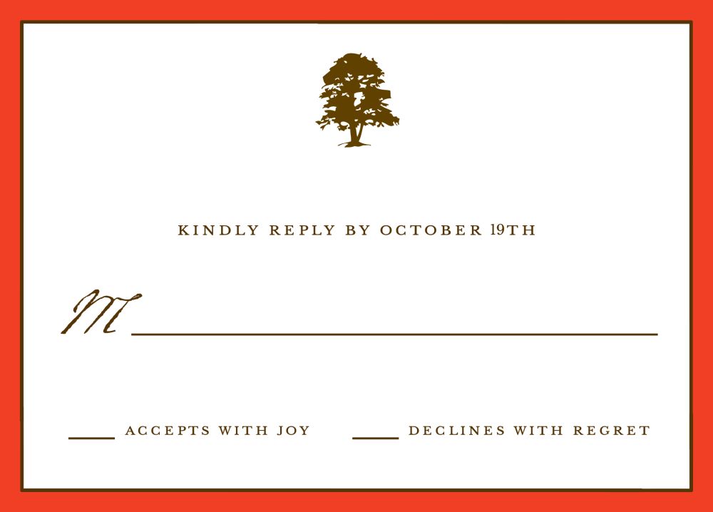 Classic Edge Orange Reply Card