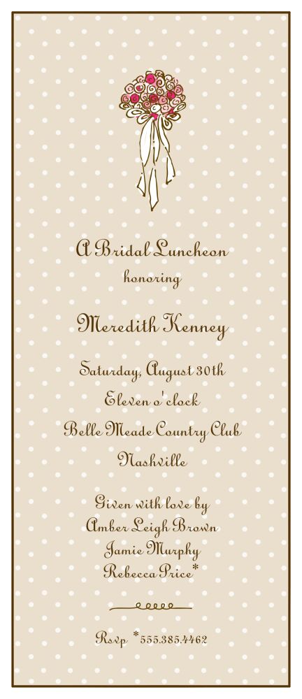 Sweet Dots White On Latte Invitation