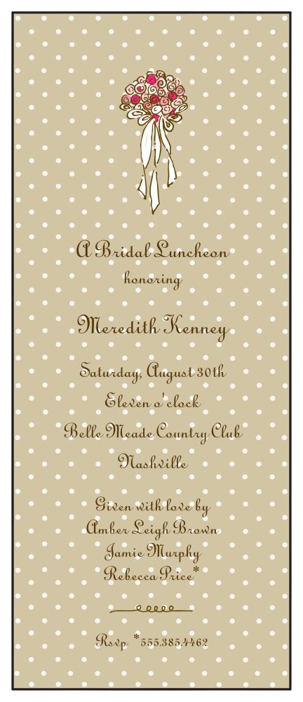 Sweet Dots White On Taupe Invitation