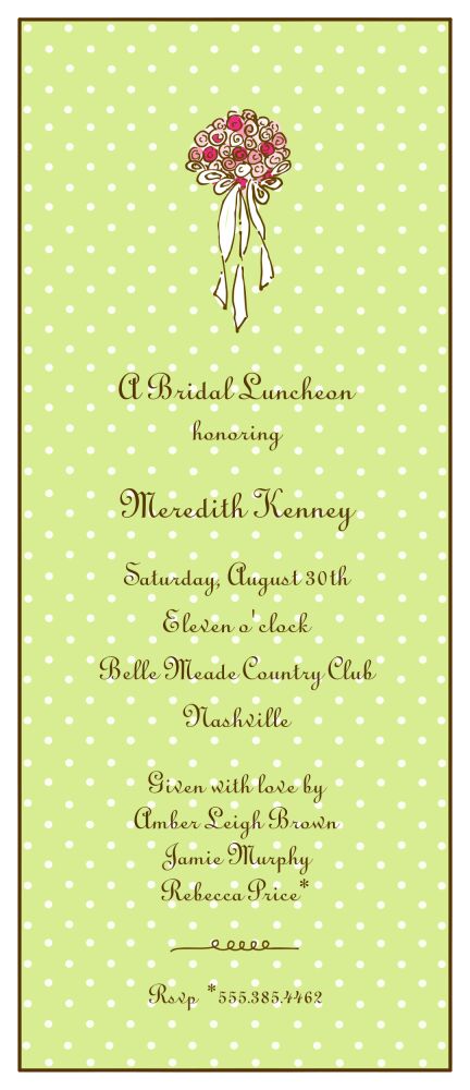 Sweet Dots White On Lime Invitation