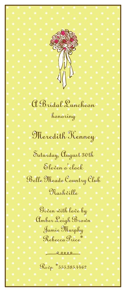 Sweet Dots White On Limeade Invitation