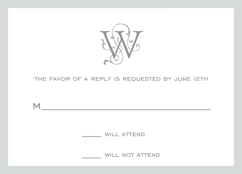 Classic Border Silver Reply Card