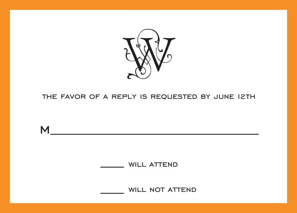 Classic Border Brightange Reply Card
