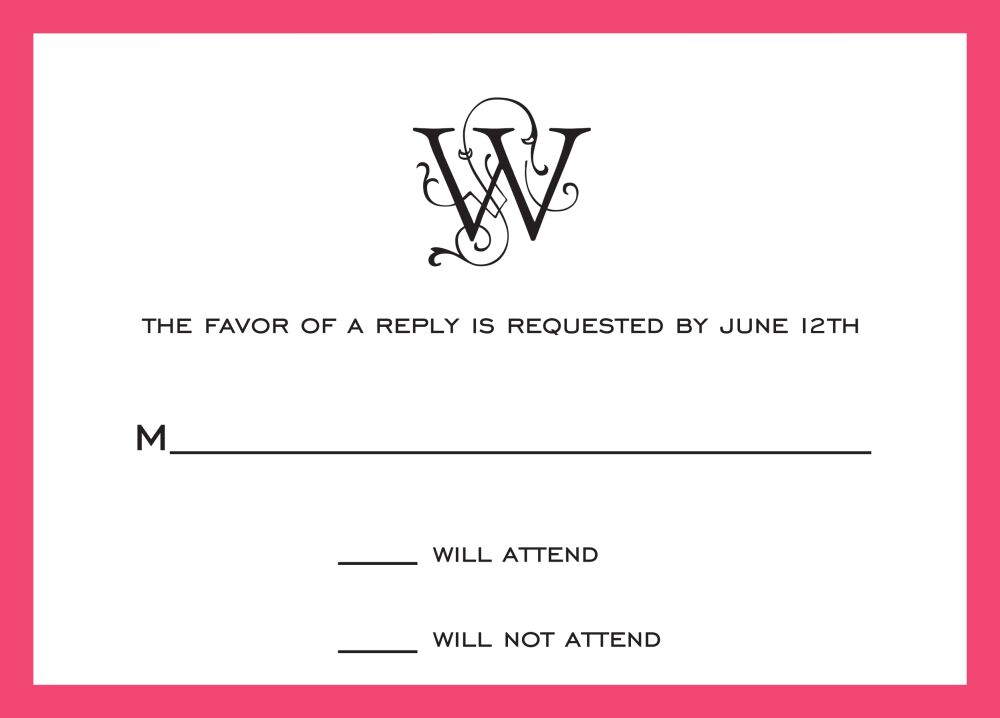 Classic Border Coral Reply Card