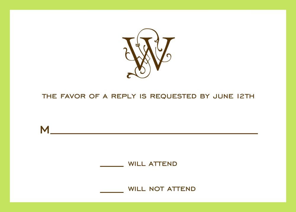 Classic Border Lime Reply Card
