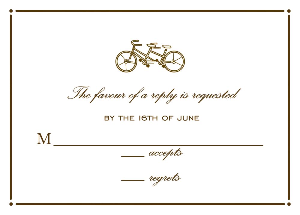 Tailored Border Chocolate Reply Card
