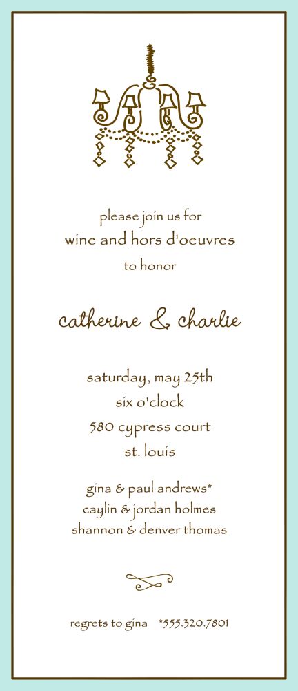 Classic Edge Aqua & Chocolate Invitation