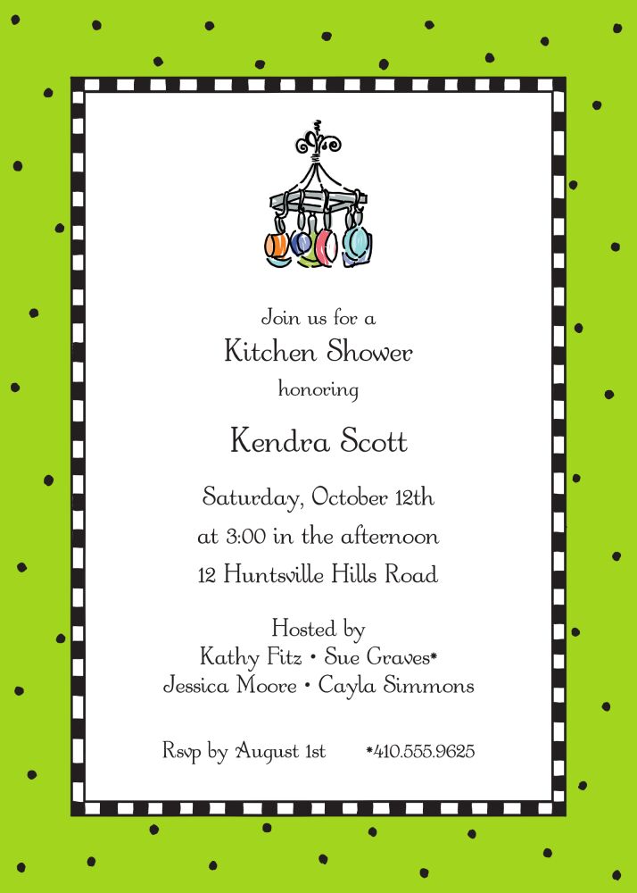 Checks & Dots Lime Invitation