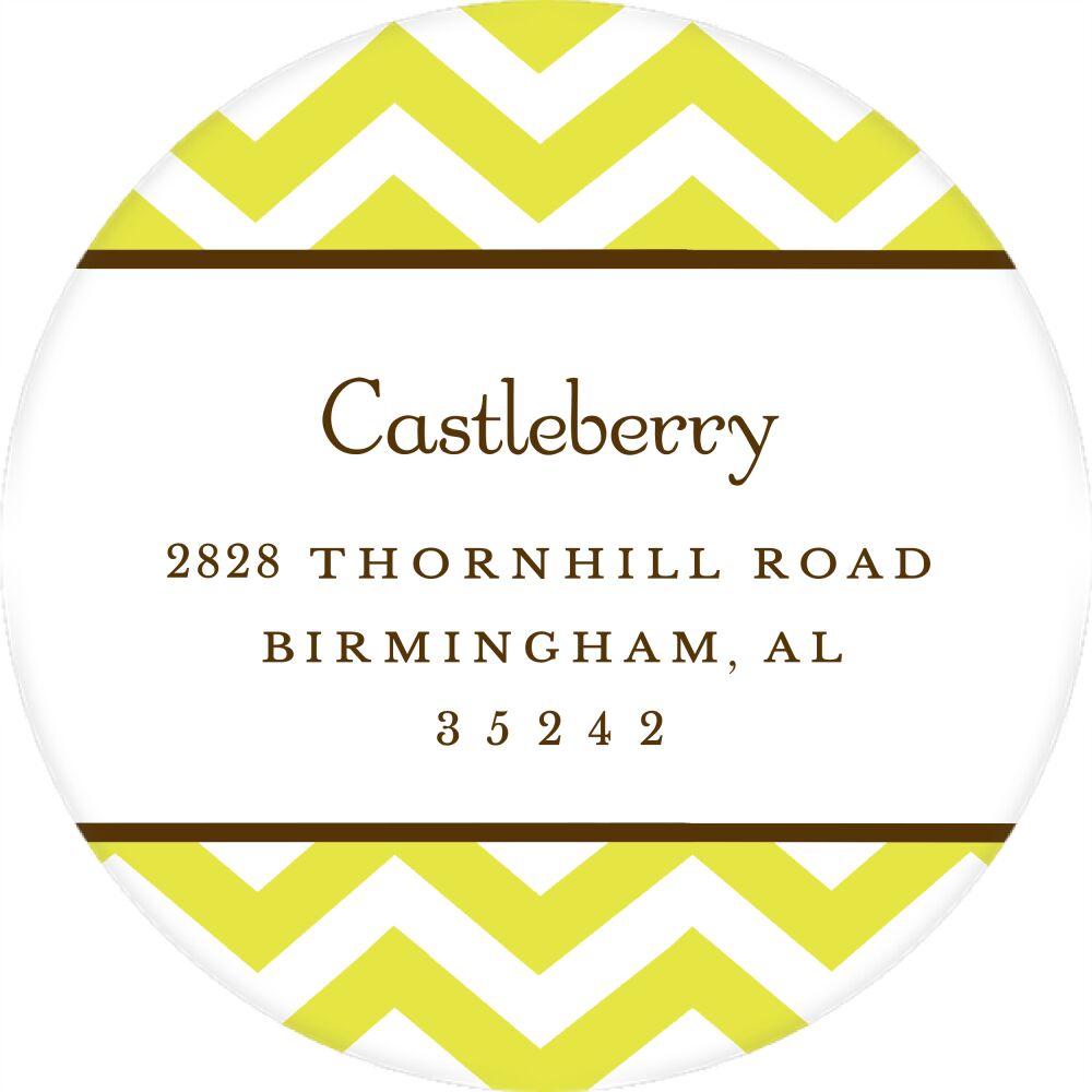 Chevron Limeade Round Return Address Sticker
