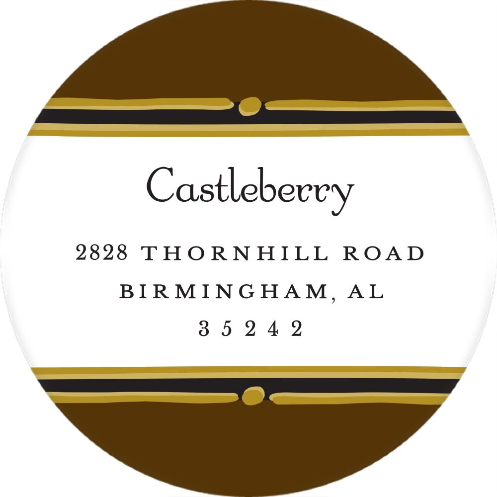 Vintage Chocolate Round Return Address Sticker