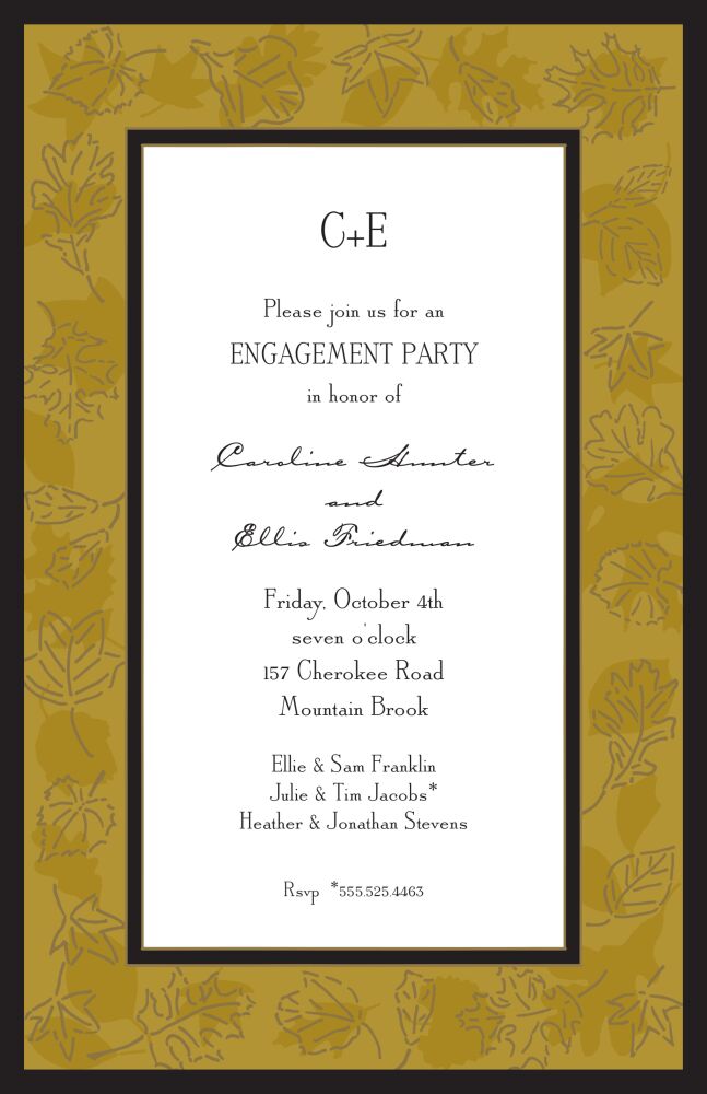 Leaves Gold On Gold Invitation
