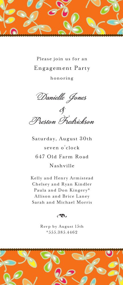 Fun Leaves Orange Invitation