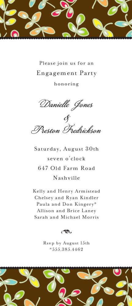 Fun Leaves Chocolate Invitation