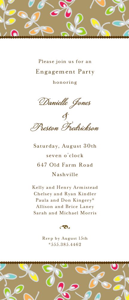 Fun Leaves Taupe Invitation