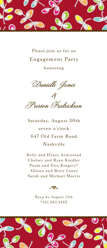 Fun Leaves Red Invitation