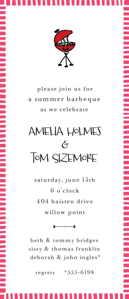 Striped Edge Coral Invitation